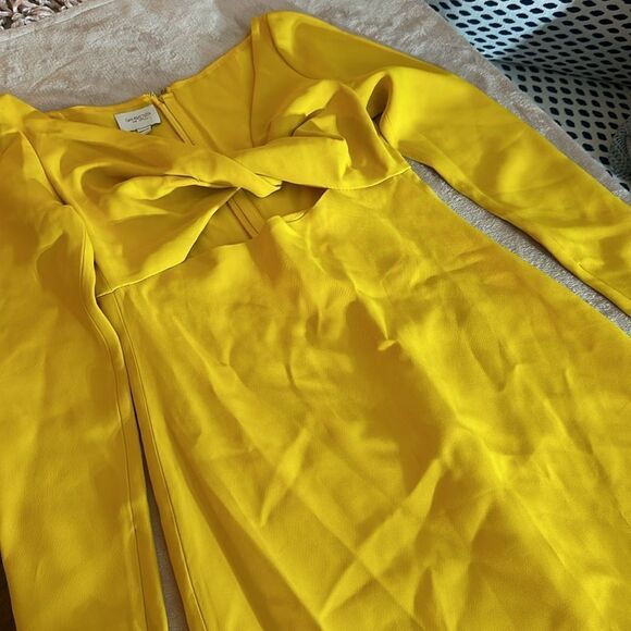 NEW Giambattista Valli Twist-front midi dress yellow - size 48 (US 12/XL) - Picture 8 of 12